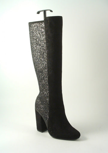 Glitz Shoes Tall Glitter Panel High Heeled Boots Glitz Shoes